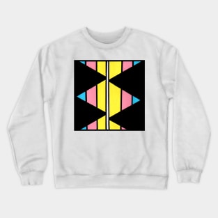 Blue Pink Yellow Geometric Abstract Acrylic Painting Crewneck Sweatshirt